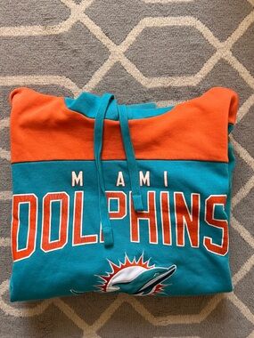 NFL Teal & Orange Miami Dolphins Pullover Hoodie